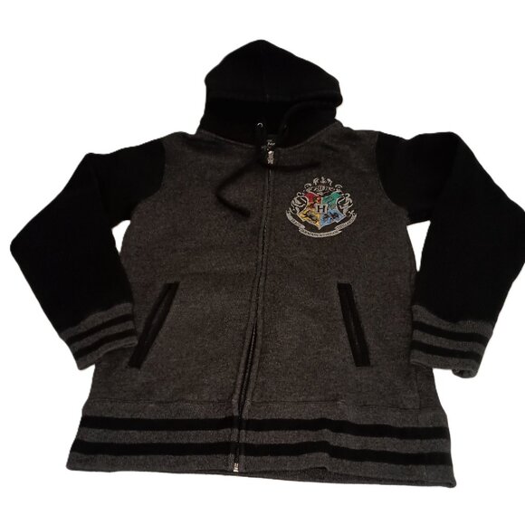 Harry Potter Hoodie Dark Gray and Black Draco Shield Adult Size S - Picture 2 of 16